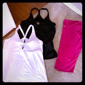 Fabletics yoga tops and pink crop leggings XXL